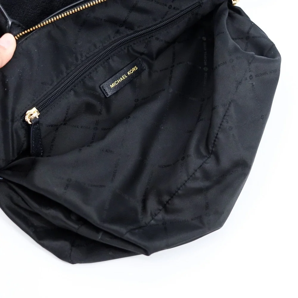 Michael Kors Cindy‎ Dome Satchel Womens L Black Saffiano Leather Crossbody Bag